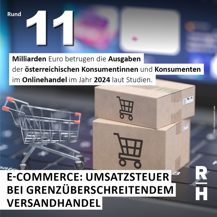 Rund 11 Milliarden Euro betrugen die Ausgaben der österreichischen Konsumentinnen und Konsumenten im Onlinehandel im Jahr 2024 laut Studien. Einkaufswagen, Computer, Pakete - Copyright: Foto: iStock/mesh cube