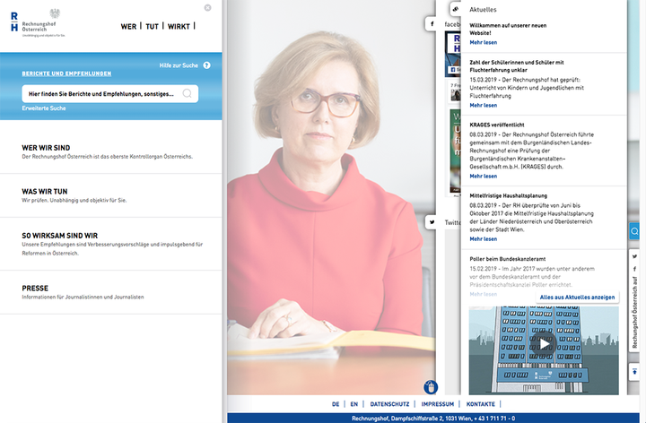 Rechnungshof Webseite - Copyright: